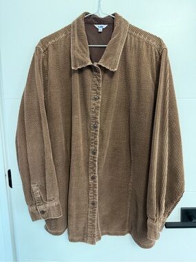 Tabi: Corduroy Button-Up Collared Jacket (ptp approx 26.5in) Size XXL